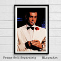 007 James Bond Sean Connery Illustration #3 - British Spy Film Movie - Poster | Canvas Wall Art Print