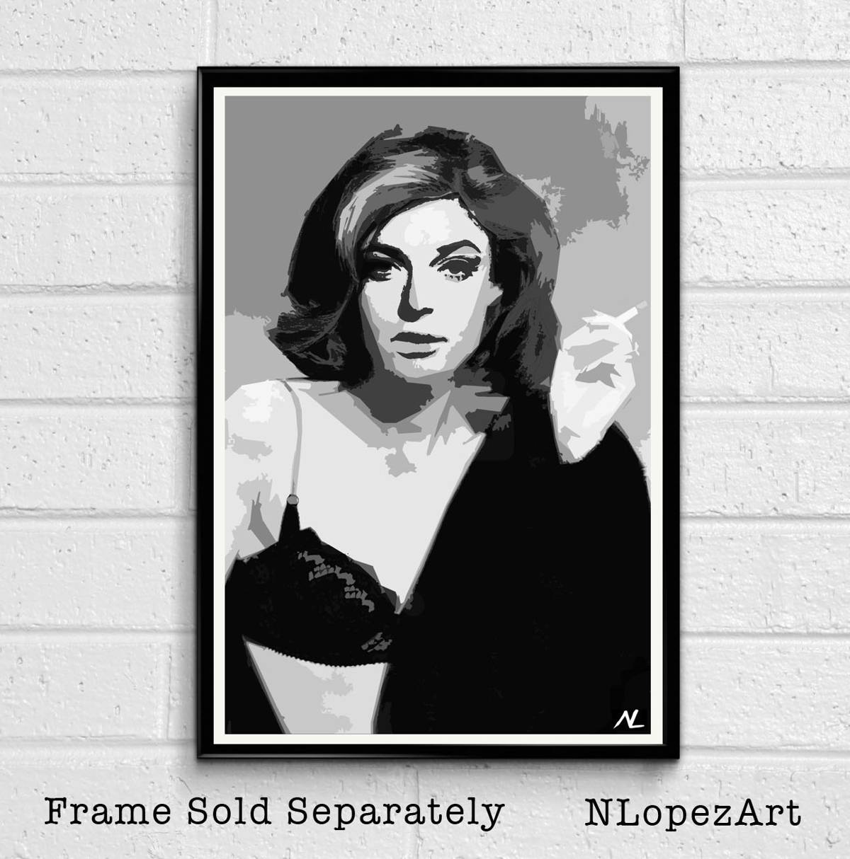 The Graduate Mrs. Robinson Illustration - Classic Movie Film - Poster | Canvas Wall Art Print