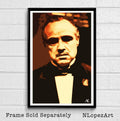 Godfather Don Vito Corleone Illustration - Marlon Brando Mafia Film Movie - Poster | Canvas Wall Art Print