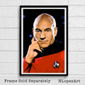 Captain Jean Luke Picard From Star Trek Illustration - Patrick Stewart Sci-Fi Film Movie - Poster | Canvas Wall Art Print