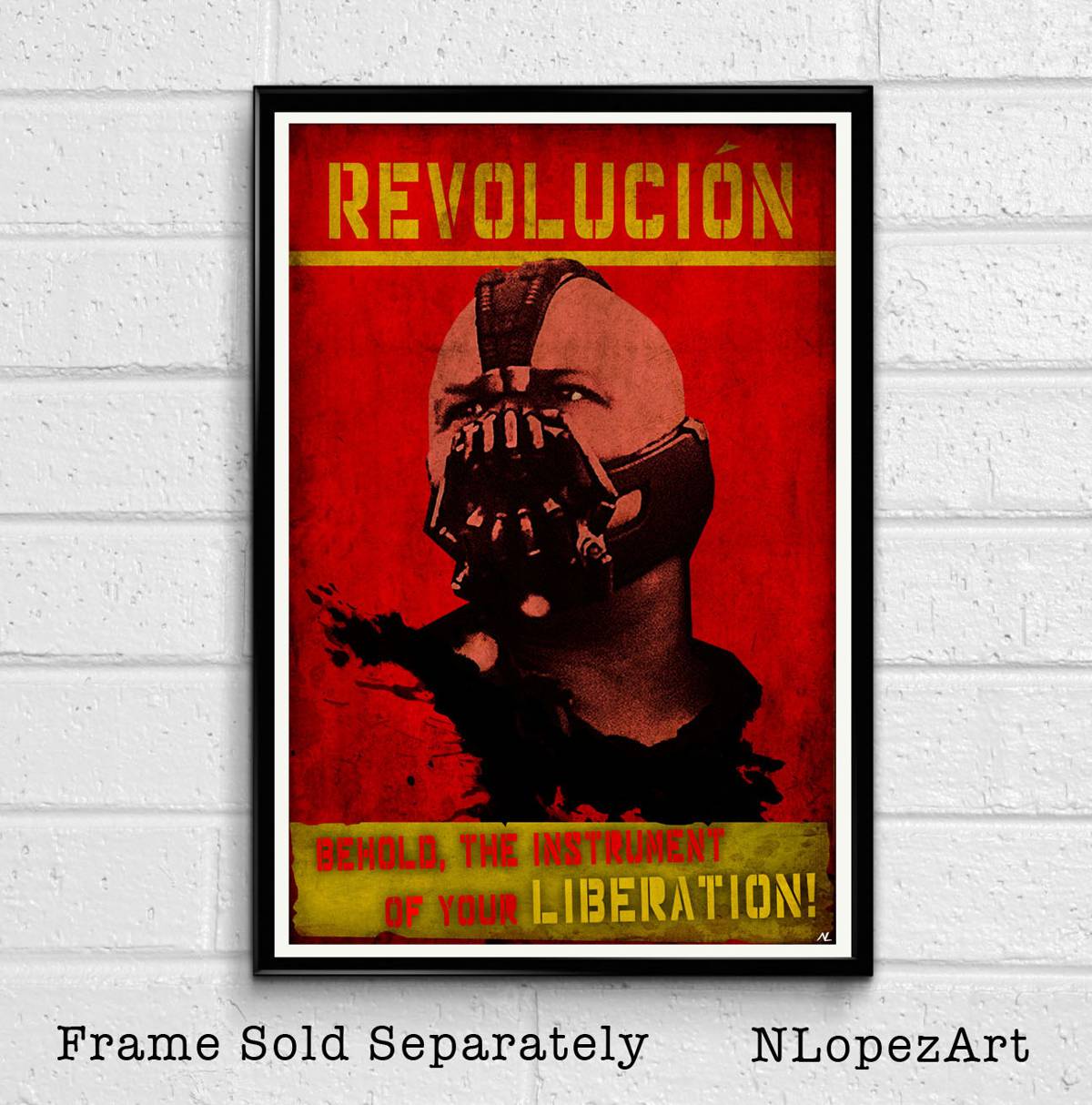 Che Bane Revolution Illustration - The Dark Knight Rises Batman Superhero Comicbook Film Movie - Poster | Canvas Wall Art Print