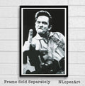 Johnny Cash Illustration - Rock And Roll Music Icon - Poster | Canvas Wall Art Print