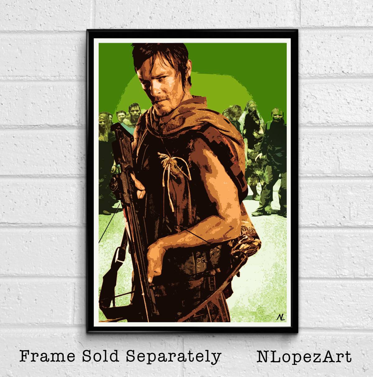 Daryl Dixon From The Walking Dead - Zombie Horror Television Monster - Poster | Canvas Wall Art Print
