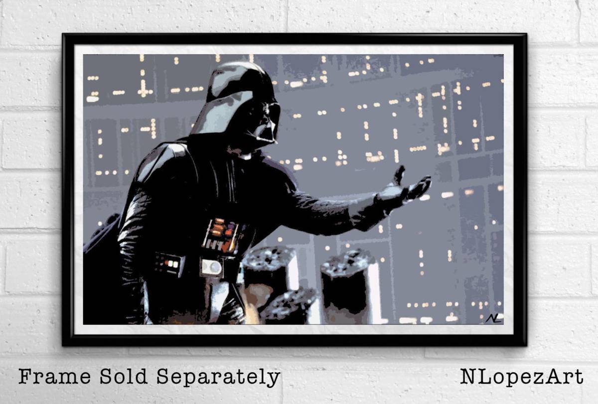 Darth Vader Star Wars Illustration #1 - Sith Lord Empire Sci-Fi Film Movie - Poster | Canvas Wall Art Print