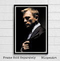 007 James Bond Daniel Craig Illustration #1 - British Spy Film Movie - Poster | Canvas Wall Art Print