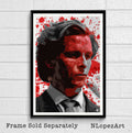 Patrick Bateman American Psycho Illustration #3 - Movie Film Wall Art - Poster | Canvas Wall Art Print