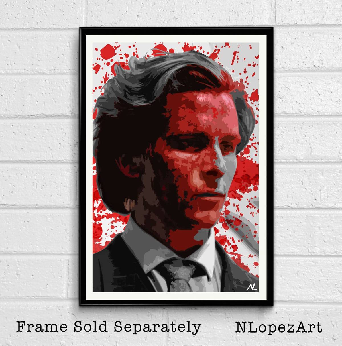Patrick Bateman American Psycho Illustration #3 - Movie Film Wall Art - Poster | Canvas Wall Art Print