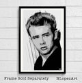 James Dean Illustration #2 - Classic Hollywood Icon Film Movie - Poster | Canvas Wall Art Print