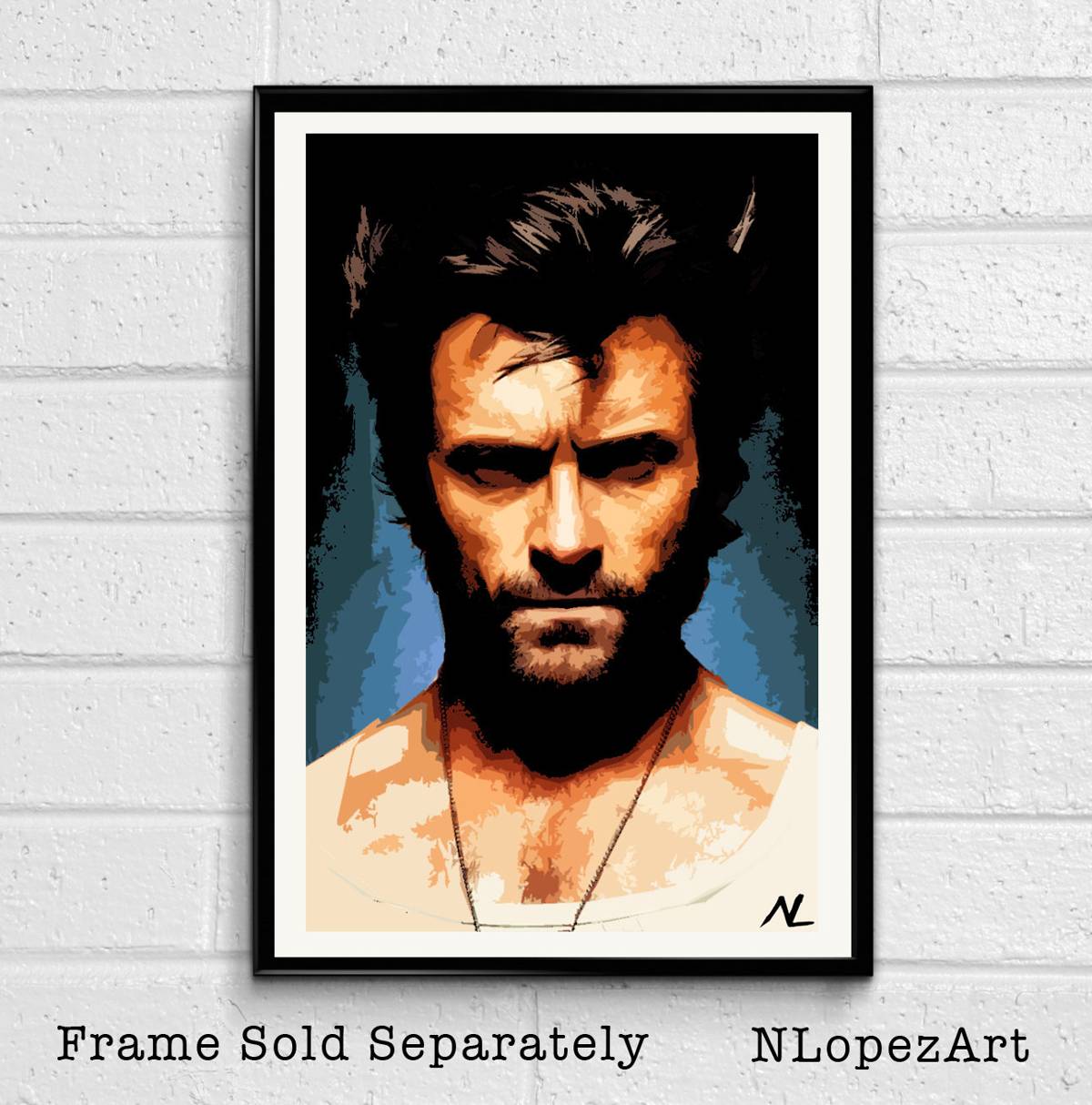 Wolverine Xmen Hugh Jackman Logan Illustration - Superhero Comicbook Film Movie - Poster | Canvas Wall Art Print