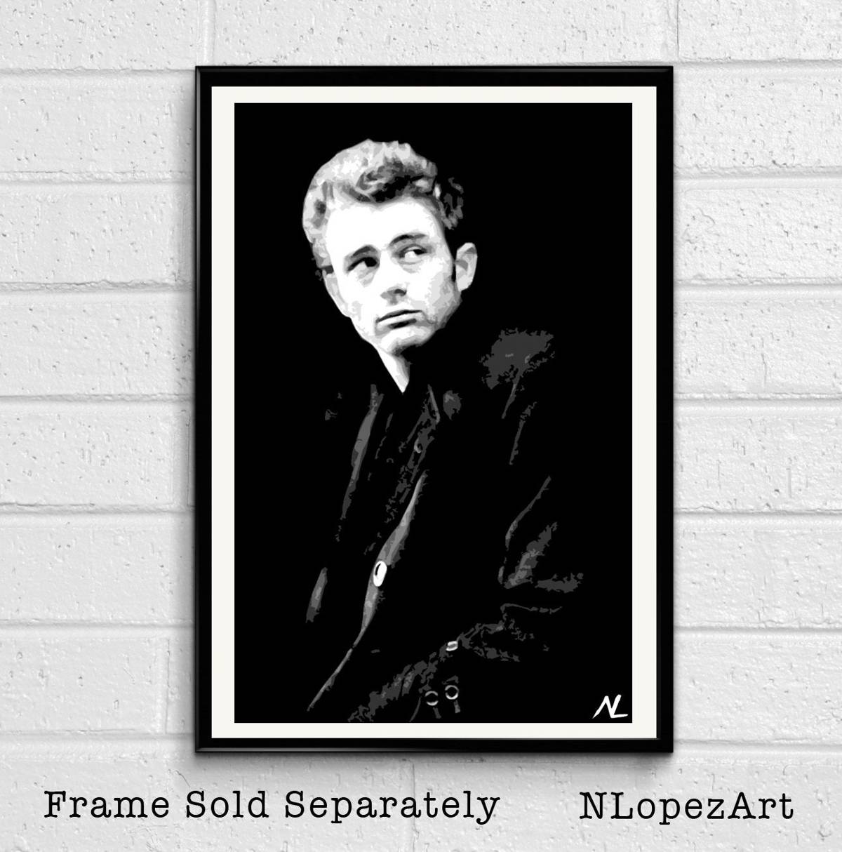 James Dean Illustration - Hollywood Icon Movie Film - Poster | Canvas Wall Art Print