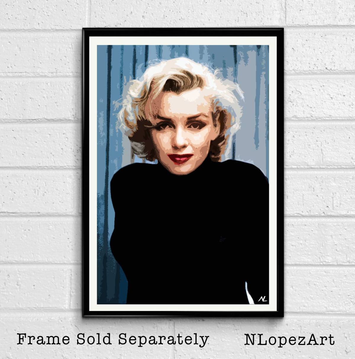 Marilyn Monroe Illustration #3 - Classic Hollywood Icon Film Movie - Poster | Canvas Wall Art Print