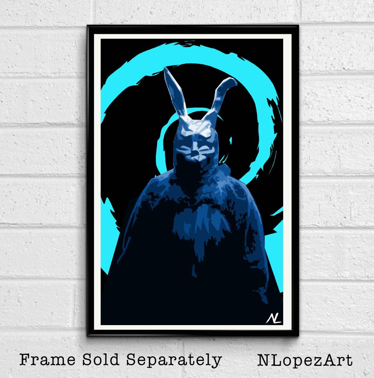 Donnie Darko Frank The Rabbit Illustration - Horror Sci-Fi Film Movie - Poster | Canvas Wall Art Print