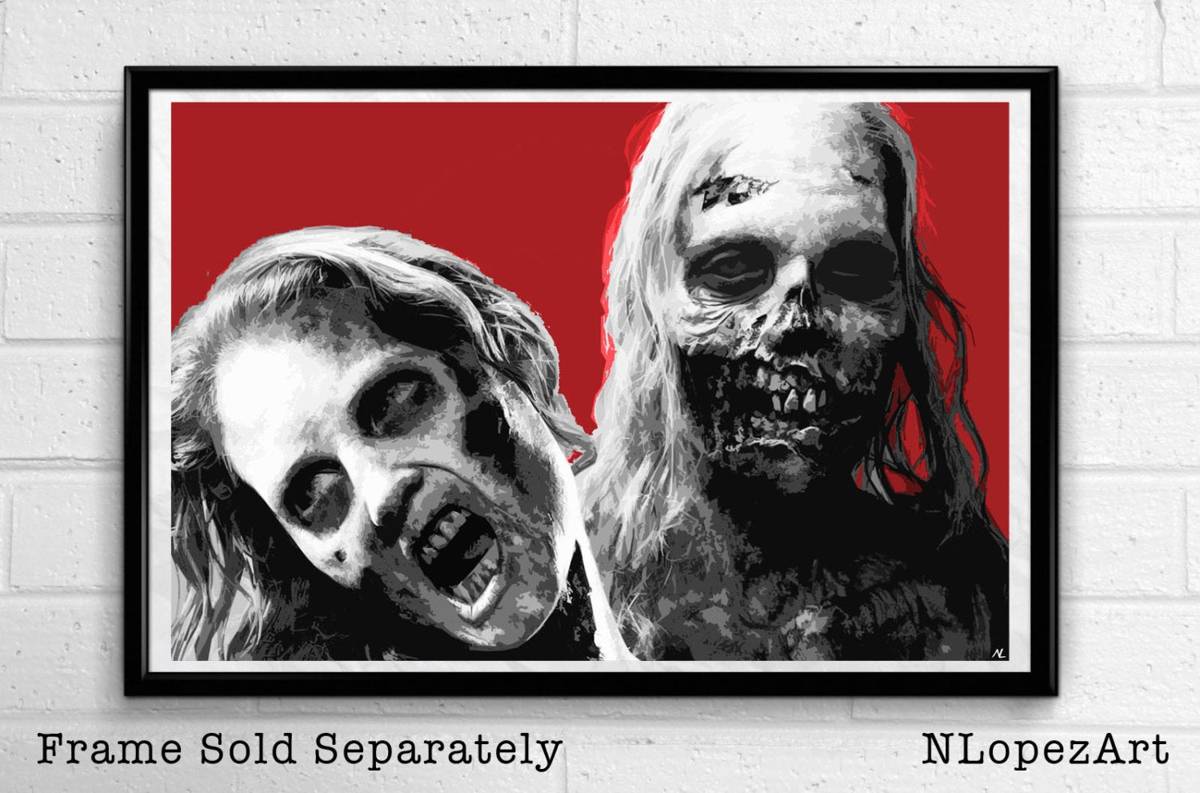 The Walking Dead Zombies Illustration #2 - Horror Monster Film Movie Television - Poster | Canvas Wall Art Print