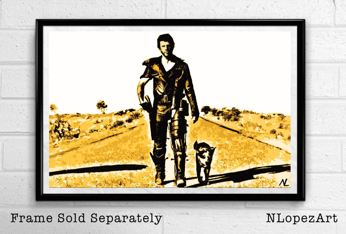 Mad Max Illustration - Action Sci-Fi Movie Film - Poster | Canvas Wall Art Print
