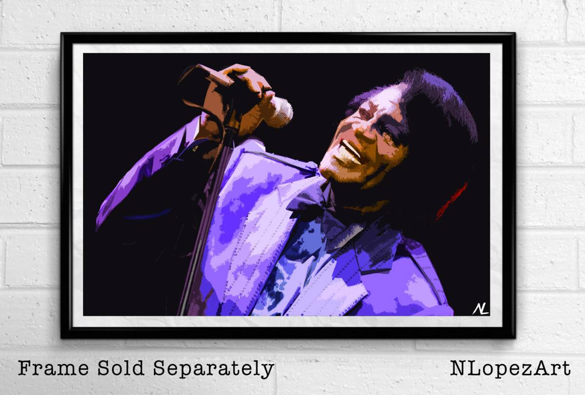 James Brown Illustration - Godfather Of Soul Music Icon - Poster | Canvas Wall Art Print