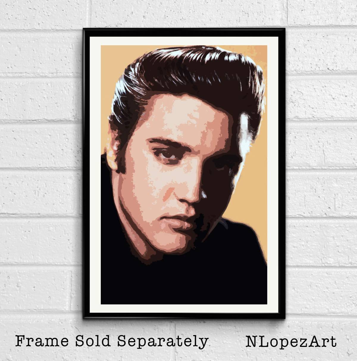 Elvis Presley Illustration - American Rock Music Icon - Poster | Canvas Wall Art Print