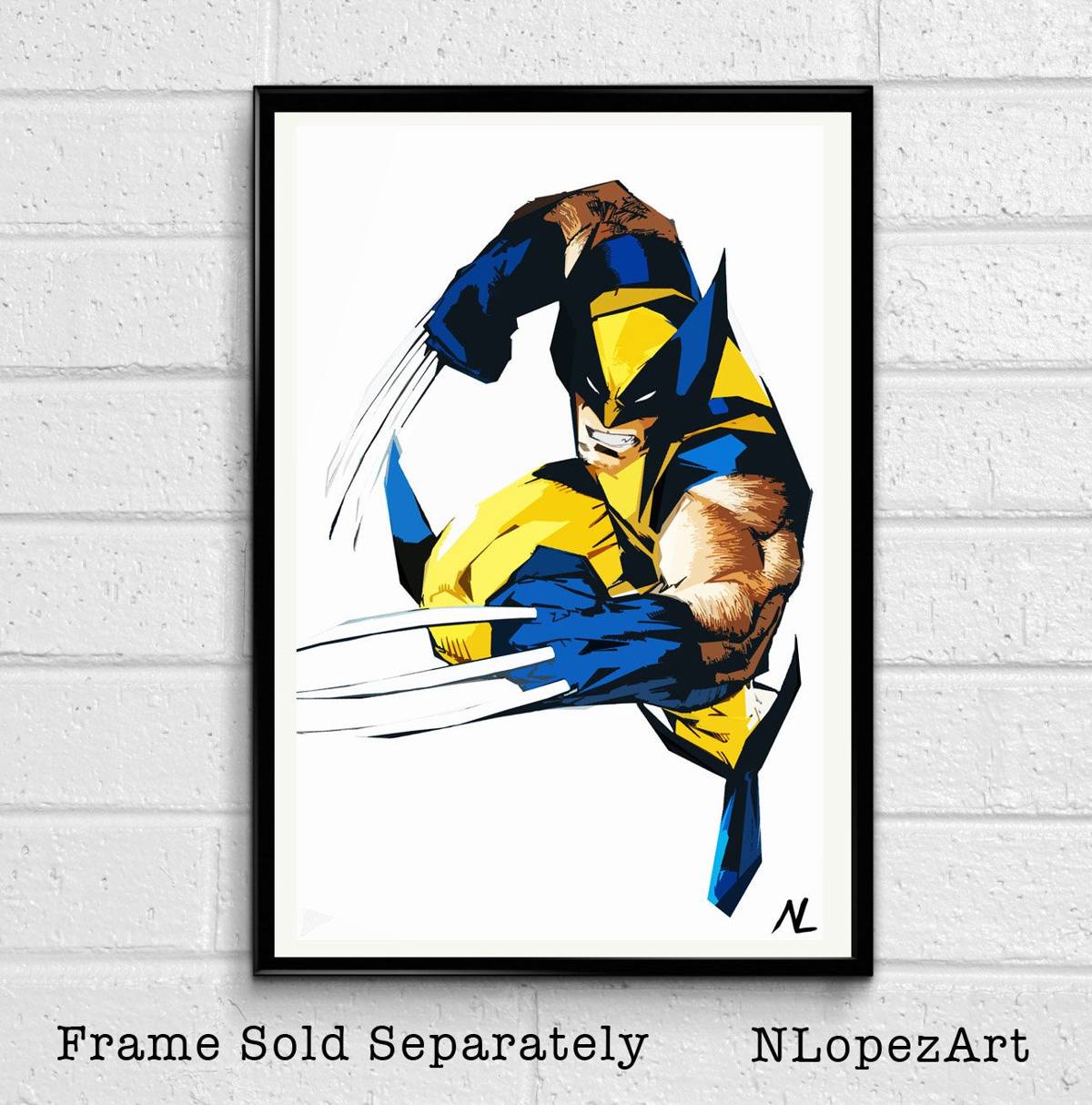 Wolverine Logan Xmen Illustration #1 - Superhero Comic Book - Poster | Canvas Wall Art Print