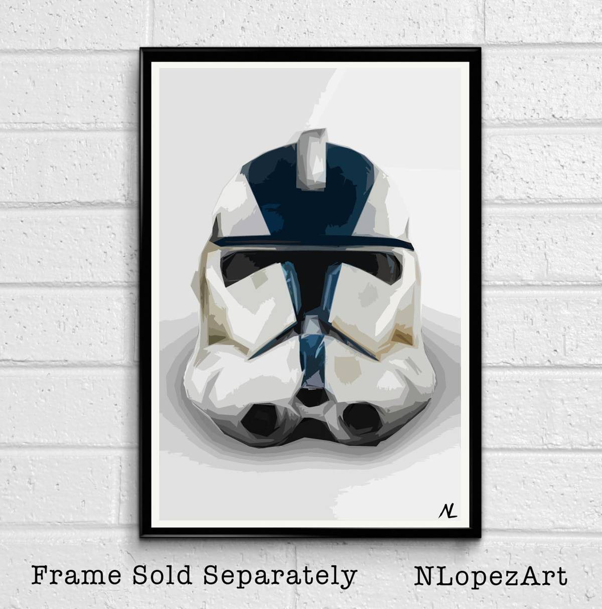 Star Wars Clonetrooper Helmet Illustration - Empire Sci-Fi Movie Film - Poster | Canvas Wall Art Print