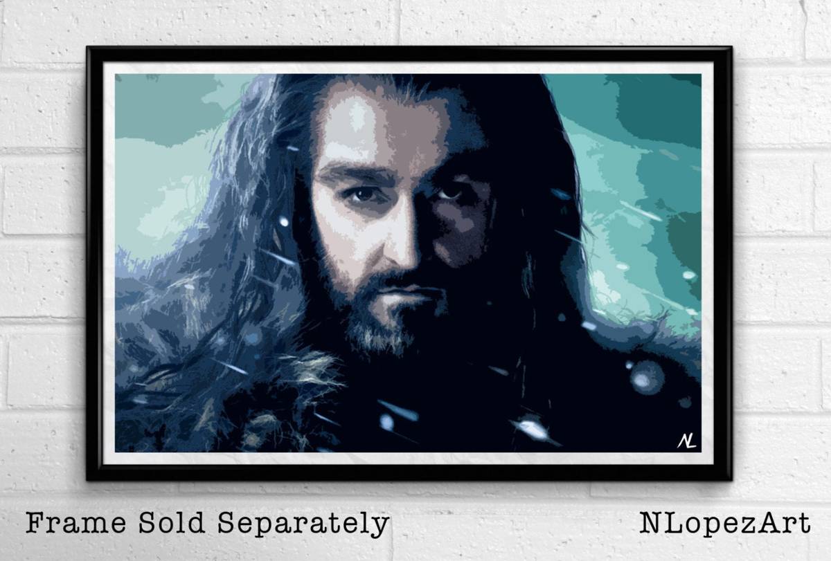 Thorin Oakenshield From The Hobbit Illustration - Fantasy Film Movie Tolken - Poster | Canvas Wall Art Print