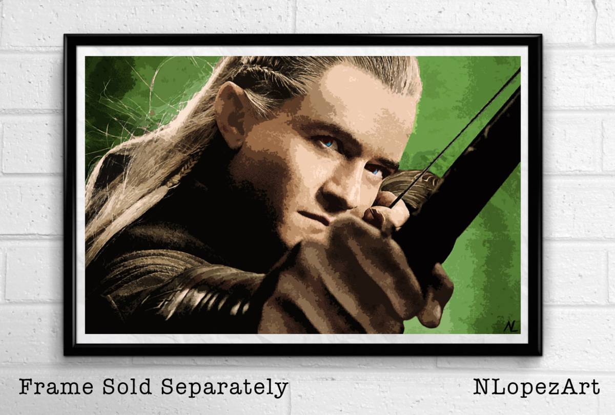 Legolas From The Lord Of The Rings Illustration - The Hobbit Fantasy Elf Elvish - Poster | Canvas Wall Art Print