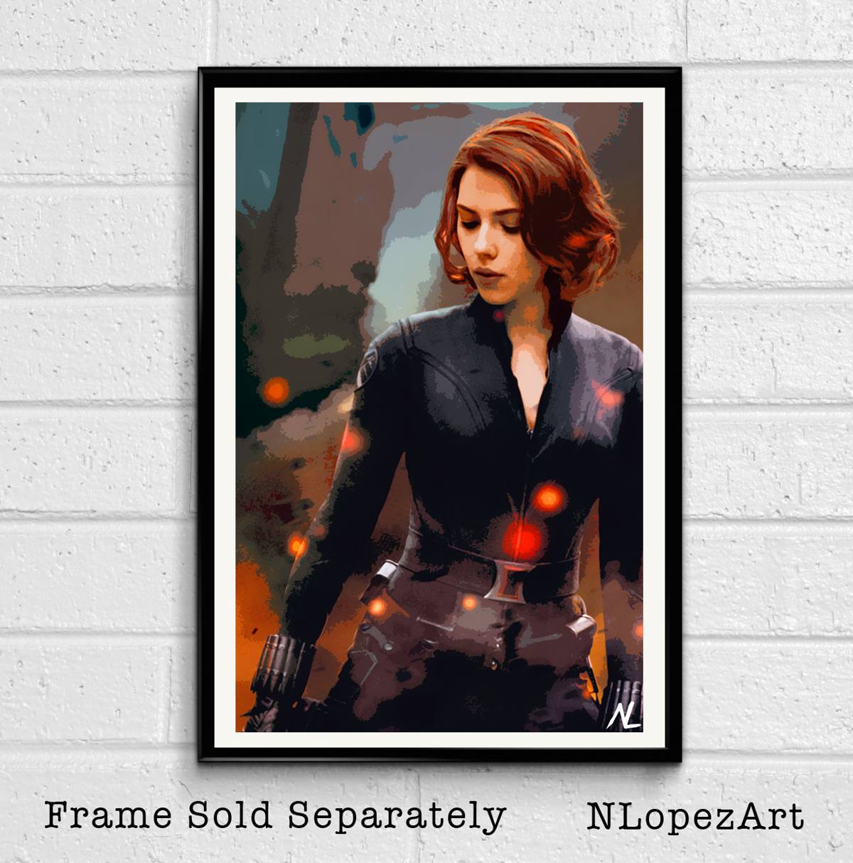 Black Widow Marvel Avengers Illustration #1 - Superhero Film Comic Book Movie - Poster | Canvas Wall Art Print