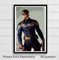 Captain America Illustration - Marvel Avengers Winter Soldier Superhero Film Comic Book Movie - Poster | Canvas Wall Art Print