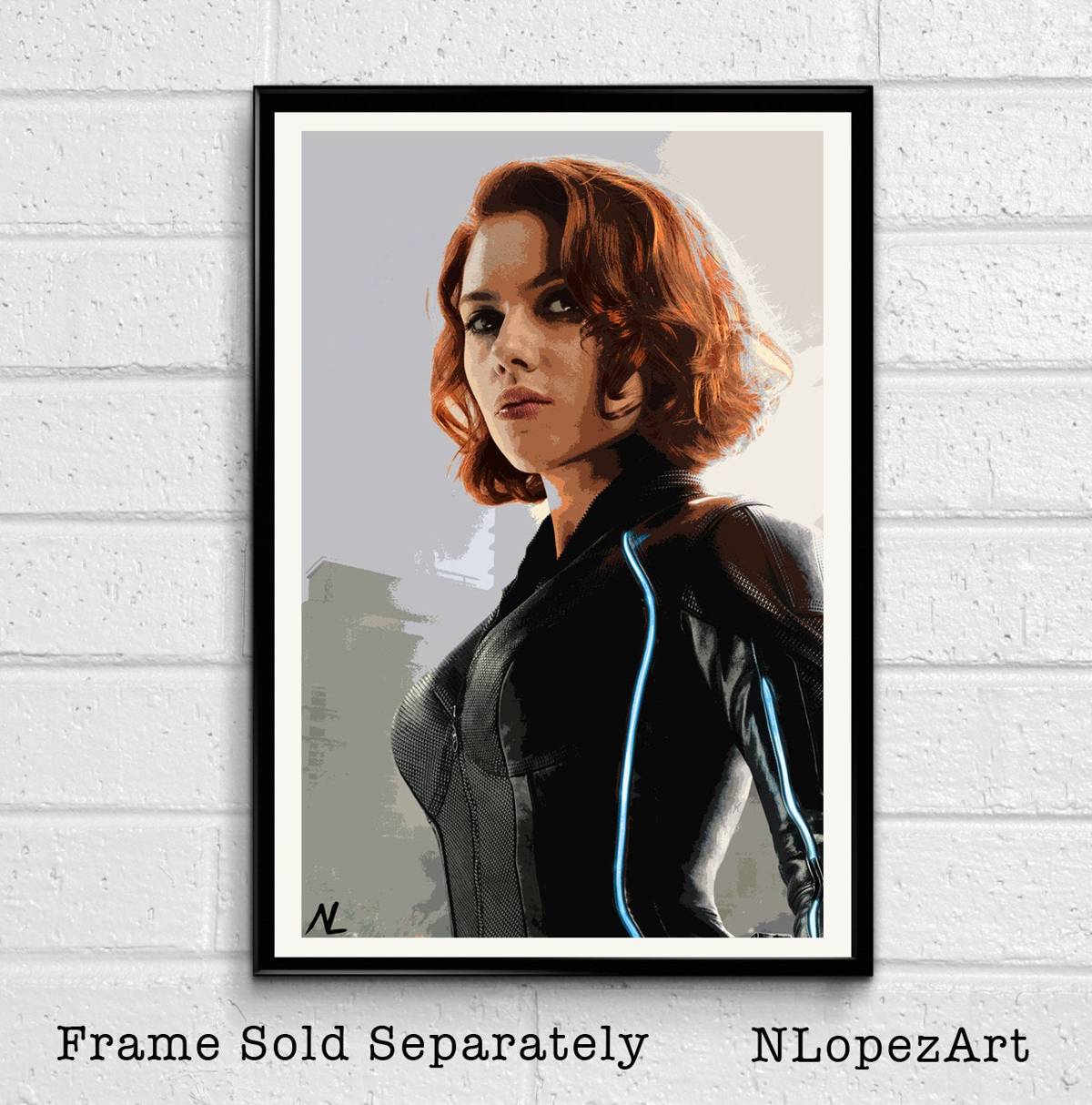 Black Widow Illustration #4 - Marvel Avengers Film Superhero Movie Comicbook - Poster | Canvas Wall Art Print