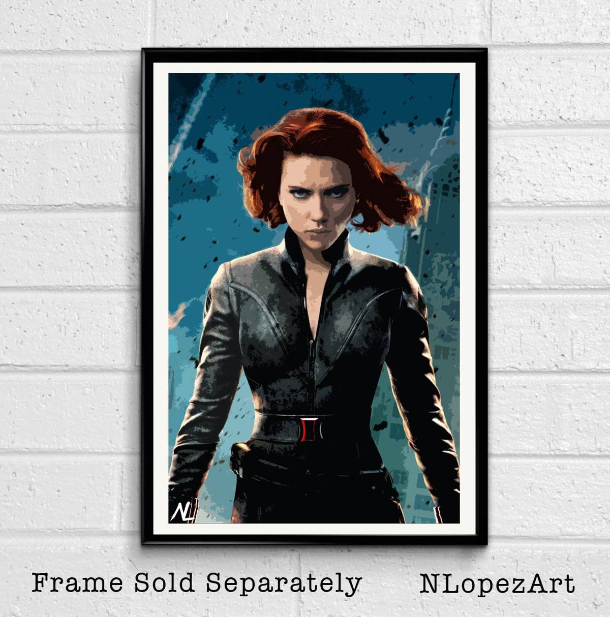 Black Widow Marvel Avengers Illustration #2 - Superhero Film Comic Book Movie - Poster | Canvas Wall Art Print