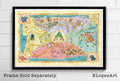 Land Of Oz Map From The Wizard Of Oz Illustration - Fantasy - Poster | Canvas Wall Art Print