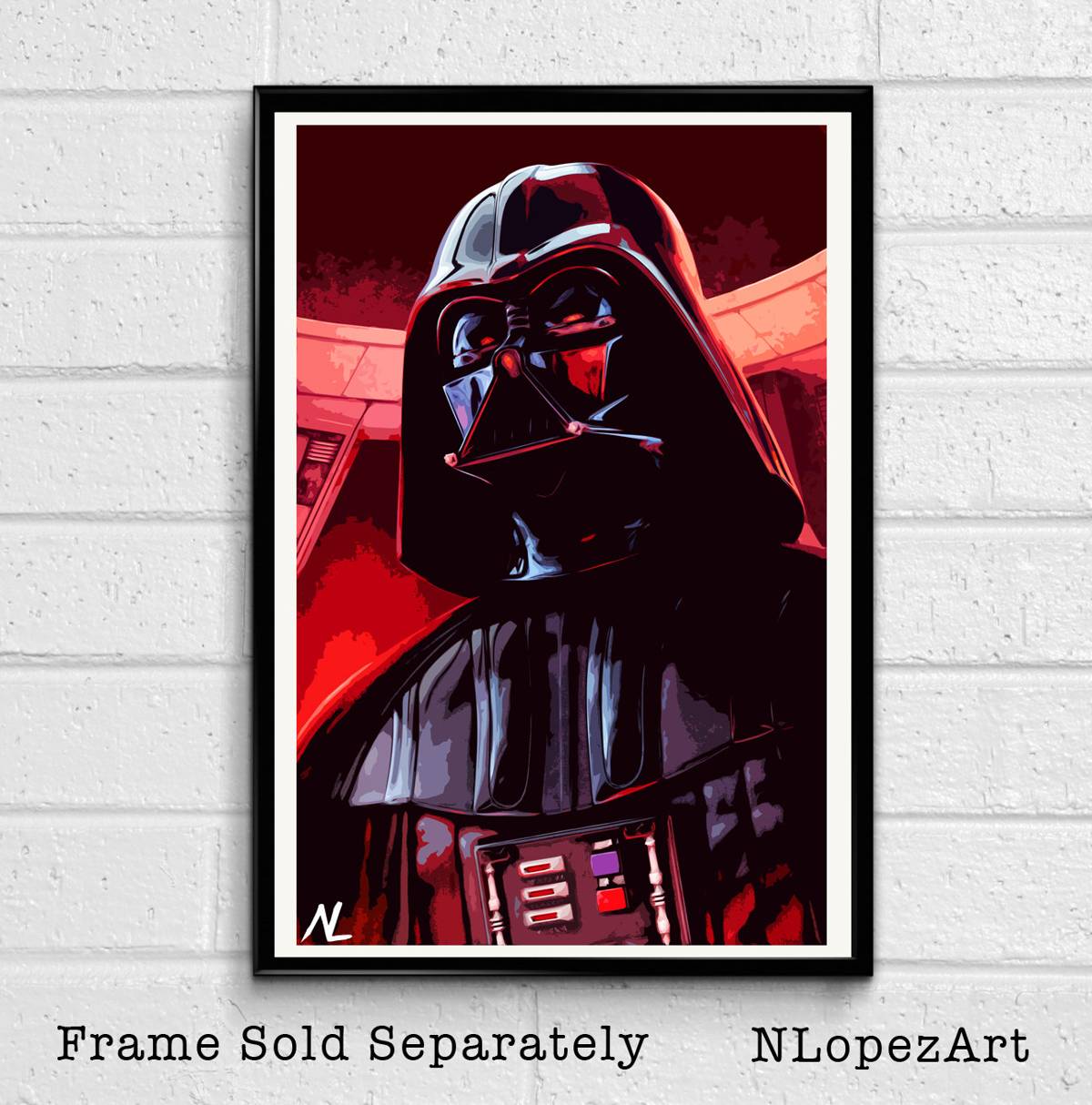 Darth Vader From Star Wars Illustration #2 - Empire Sith Lord Sci-Fi Film Movie - Poster | Canvas Wall Art Print