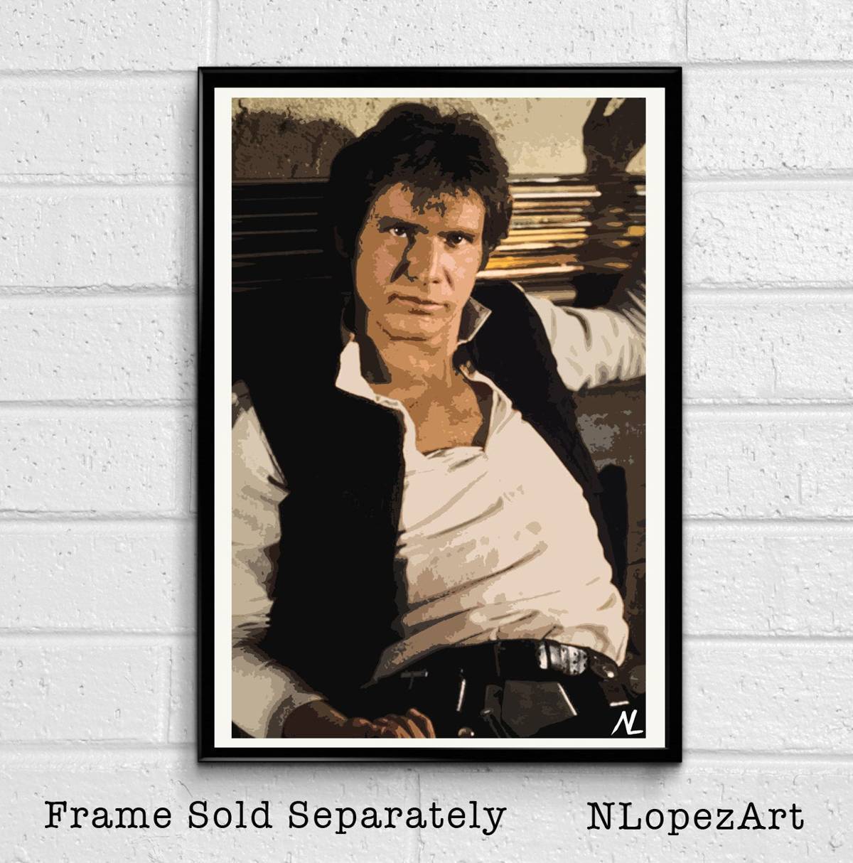 Han Solo Star Wars Illustration - Sci-Fi Film Movie Smuggler - Poster | Canvas Wall Art Print