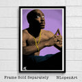 Tupac Shakur 2Pac Illustration - Raphip Hop Musician - Poster | Canvas Wall Art Print