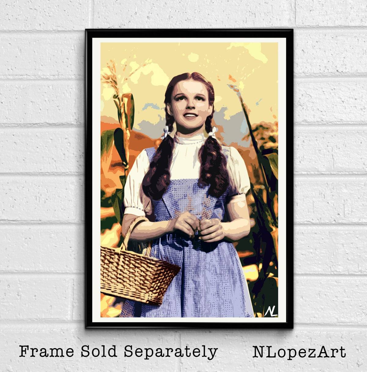 Dorothy From Wizard Of Oz Illustration - Classic Film Movie Fantasy - Poster | Canvas Wall Art Print