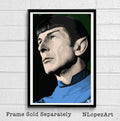 Mr. Spock From Star Trek Illustration #2 - Leonard Nimoy Sci-Fi Film Movie - Poster | Canvas Wall Art Print