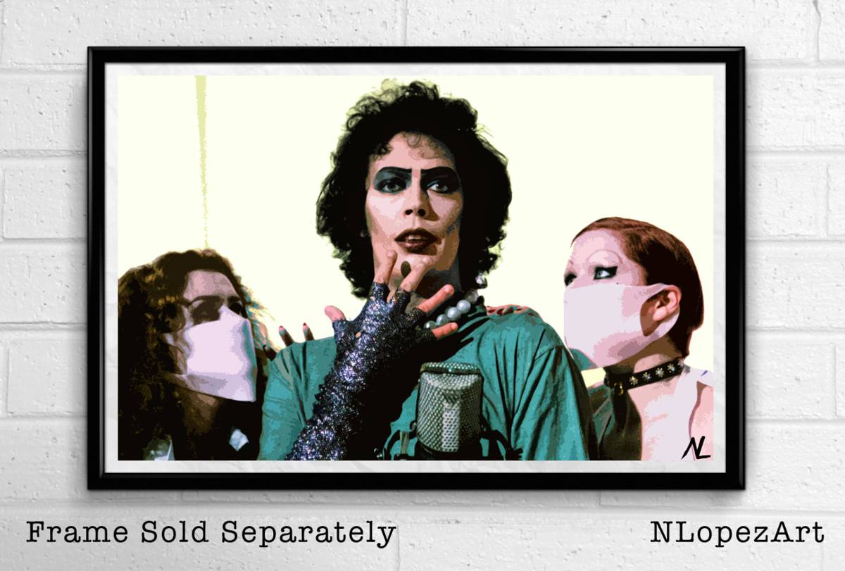 Dr Frankenfurter From Rocky Horror Picture Show Illustration #4 - Frank N. Furter Tim Curry - Poster | Canvas Wall Art Print