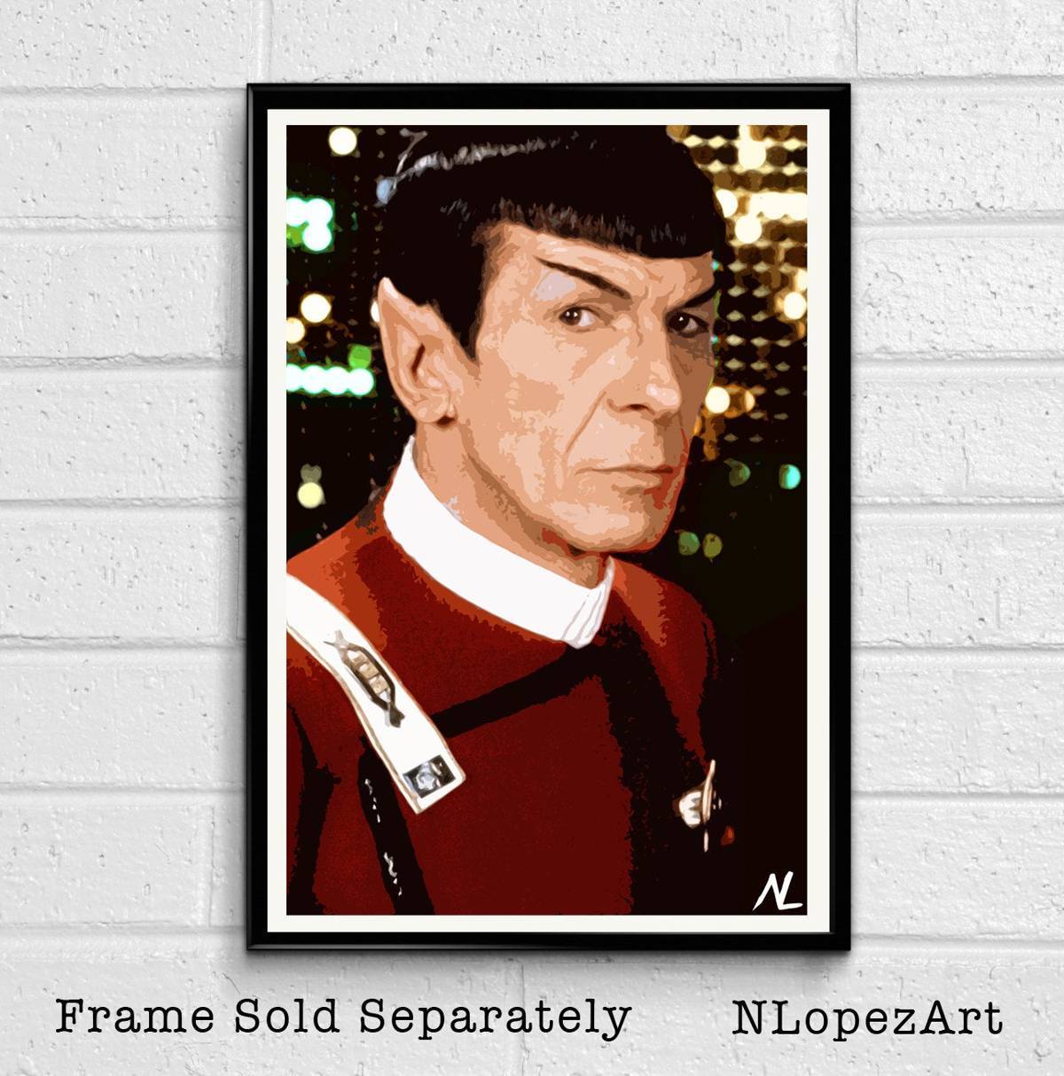 Mr. Spock From Star Trek Illustration #3 - Leonard Nimoy Sci-Fi Film Movie - Poster | Canvas Wall Art Print