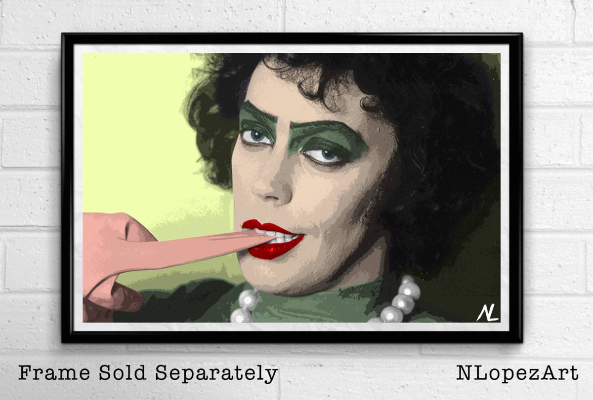 Dr Frankenfurter From Rocky Horror Picture Show Illustration #3 - Frank N. Furter Tim Curry - Poster | Canvas Wall Art Print