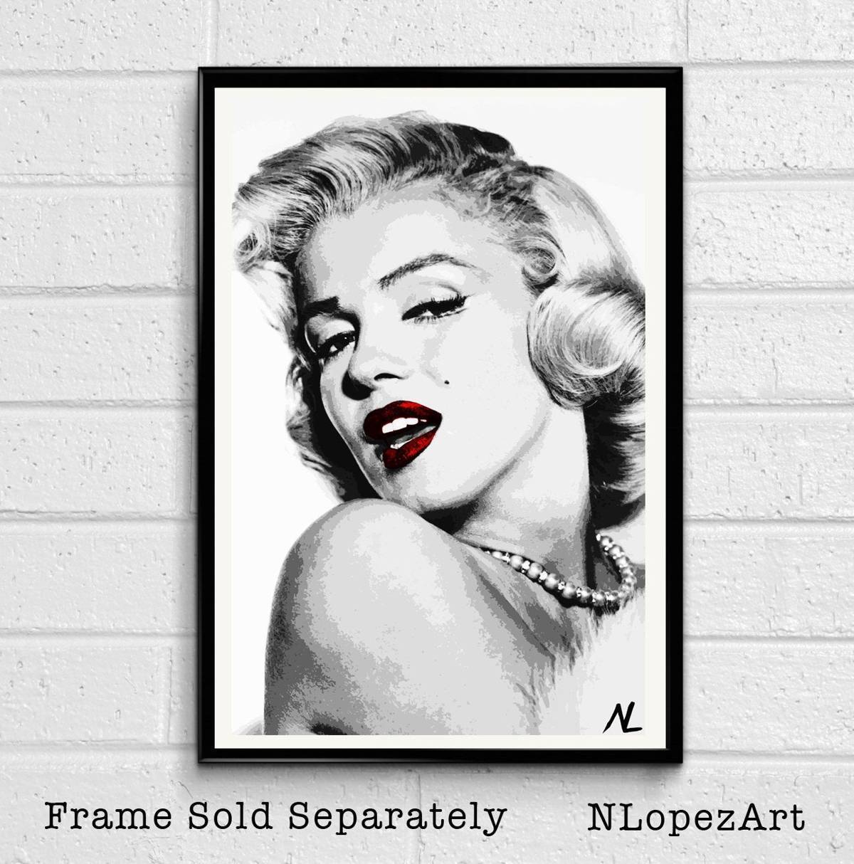 Marilyn Monroe Hollywood Icon Illustration #5 - - Poster | Canvas Wall Art Print