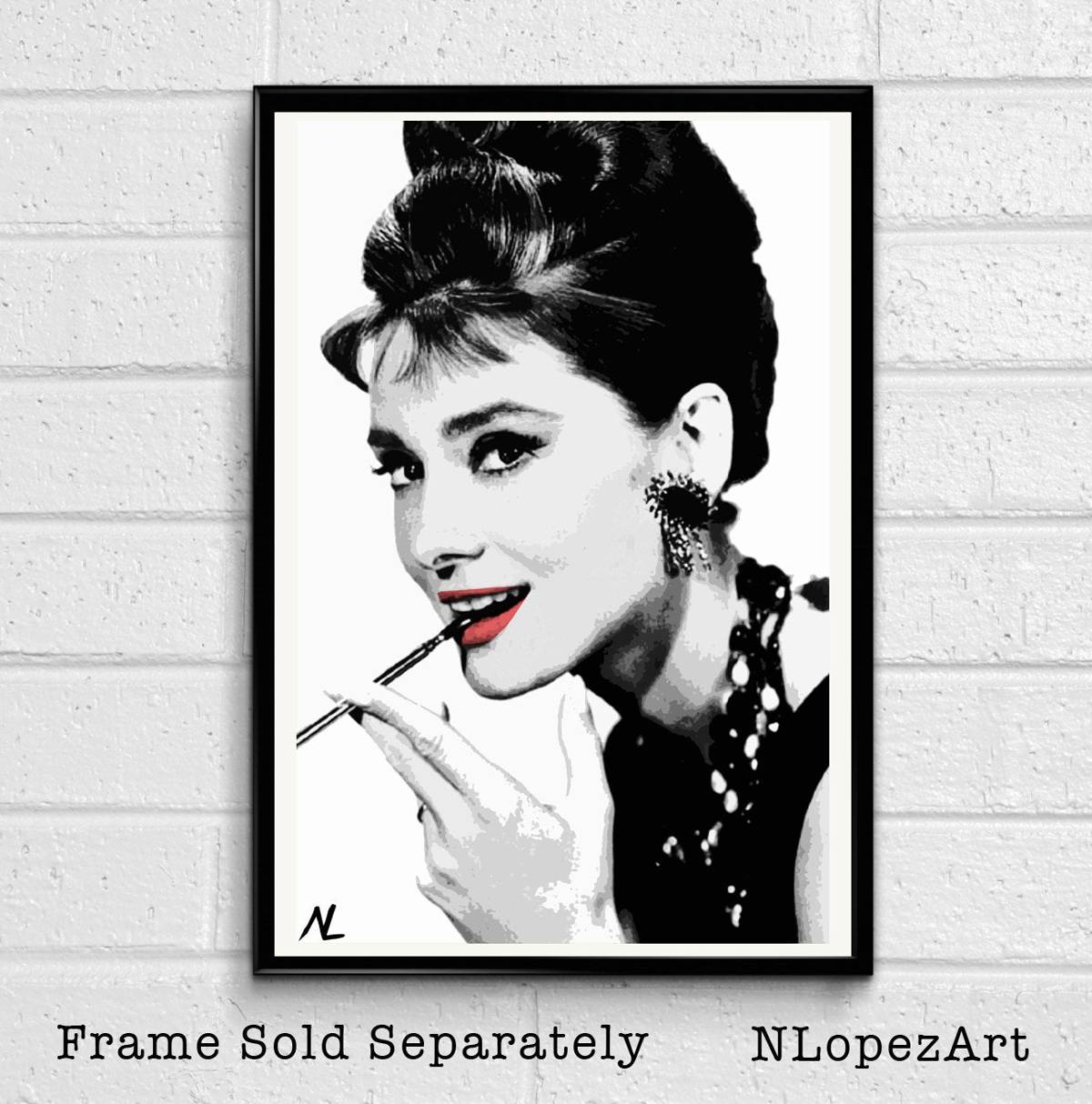 Audrey Hepburn Breakfast At Tiffany'S Illustration #2 - Hollywood Icon - Poster | Canvas Wall Art Print