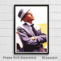 Frank Sinatra Illustration - Music Icon Rat Pack Classic Hollywood - Poster | Canvas Wall Art Print