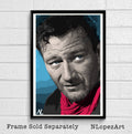 John Wayne Cowboy Illustration - Classic Hollywood Movie Film Western - Poster | Canvas Wall Art Print