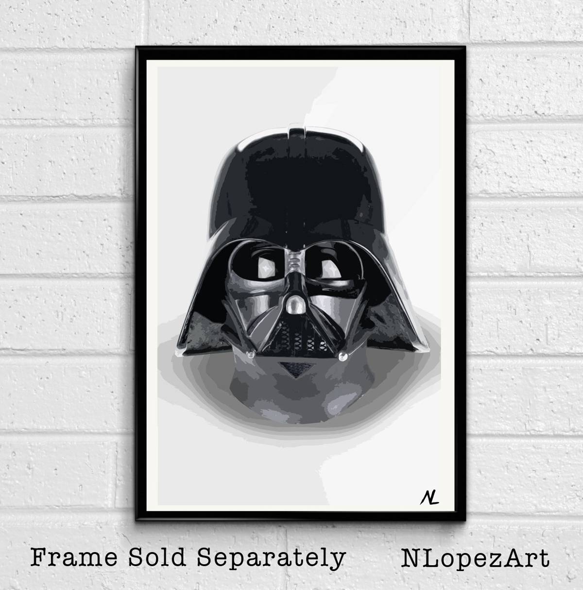 Star Wars Darth Vader Helmet Illustration - Sci-Fi Movie Film - Poster | Canvas Wall Art Print