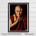 His Holiness The 14Th Dalai Lama Celebrity Portrait Illustration- Buddhist Tibet - Poster | Canvas Wall Art Print