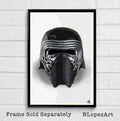 Star Wars Kylo Ren Helmet Illustration - Sci-Fi Movie Film - Poster | Canvas Wall Art Print