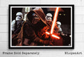 Star Wars Kylo Ren &amp;Amp;Amp; Stormtroopers Illustration - The Force Awakens Sci-Fi - Poster | Canvas Wall Art Print