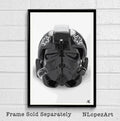 Star Wars Imperial Tie Pilot Helmet Illustration - Sci-Fi Empire - Poster | Canvas Wall Art Print