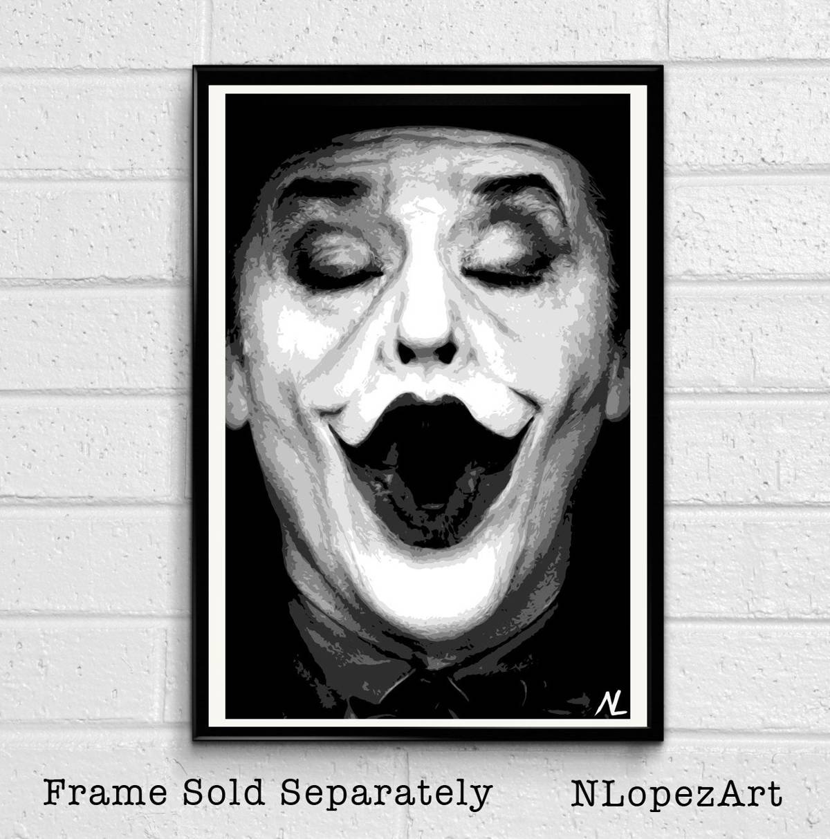 The Joker Jack Nicholson Illustration #1 - Batman Film Superhero Movie Clown - Poster | Canvas Wall Art Print