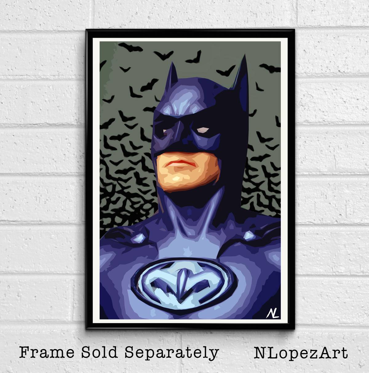 Batman George Clooney Illustration - Superhero Movie Comicbook - Poster | Canvas Wall Art Print