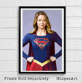 Supergirl Cbs Television Show Illustration - Superhero Comicbook - Poster | Canvas Wall Art Print