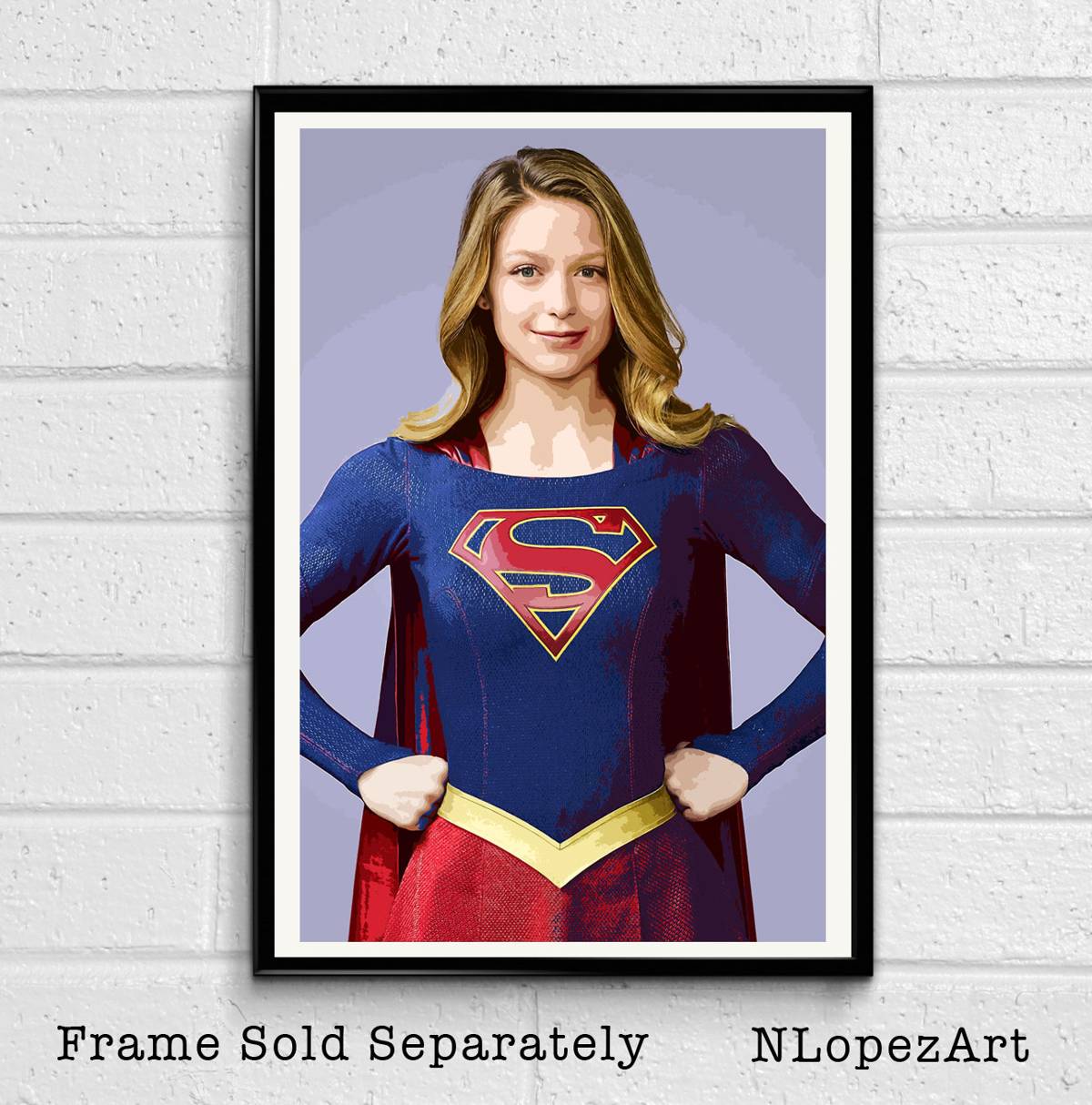 Supergirl Cbs Television Show Illustration - Superhero Comicbook - Poster | Canvas Wall Art Print